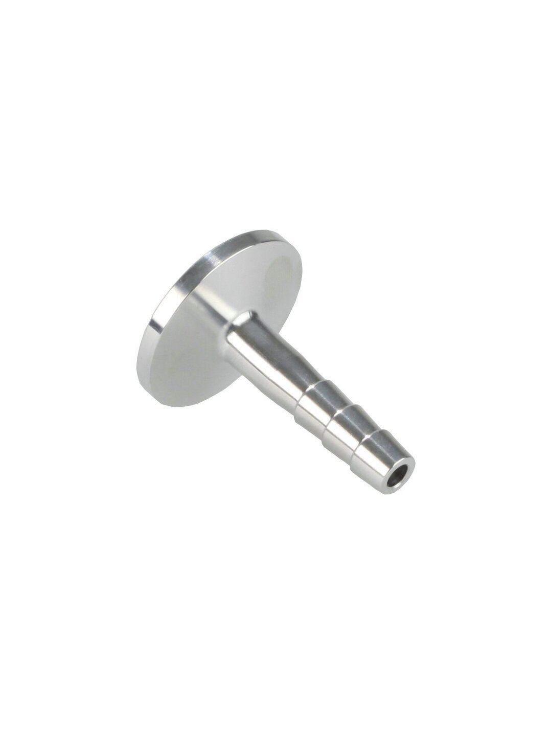 Small flange, aluminum, KF DN 10,with hose nozzle for tubing i.d. 6 mm