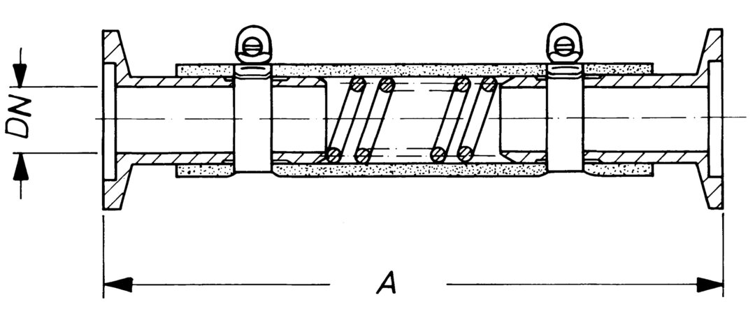 PVC tubing with spiral, KF DN 16/1000 mm